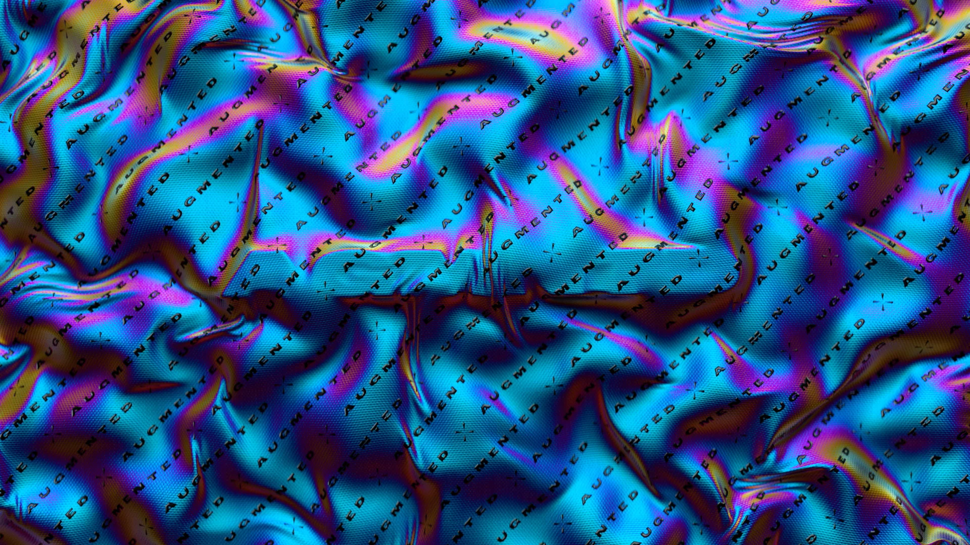 Blue and purple crumpled satin with pattern, digital fashion texture