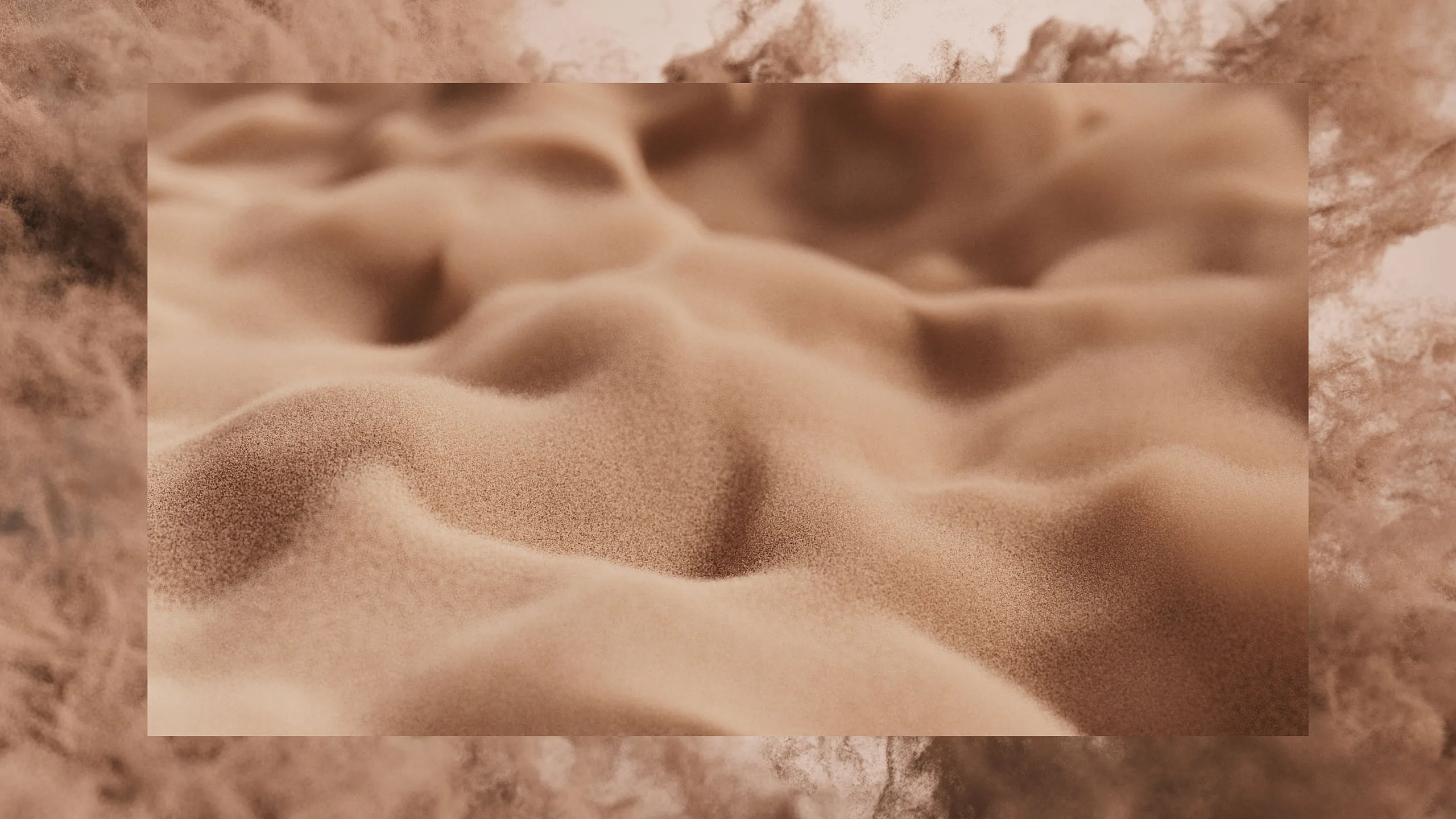 Fine bronze powder dunes, Hera micro-powder texture render