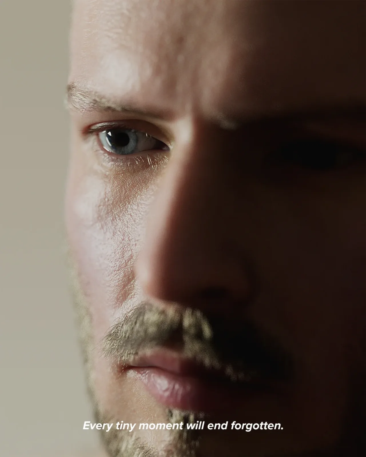 Digital human close-up portrait, Every tiny moment will end forgotten